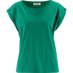 Shirt bawełniany, krótki rękaw bonprix zielony miętowy. Zielone koszulki damskie marki bonprix, bez wzorów, z bawełny, bez kołnierzyka, z krótkim rękawem. Za 29,99 zł.