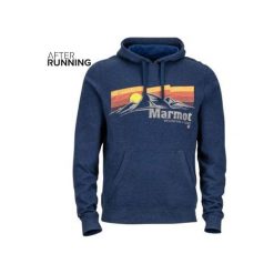 BLUZA MARMOT SUNSETTER HOODY, VINTAGE NAVY HEATHER,. Brązowe bluzy męskie Marmot, m, bez wzorów, z bawełny, sportowe, z kapturem, bez rękawów, z kapturem. Za 202,99 zł.
