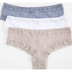 Bawełniane majtki hipster 3 pack - Jasny szary. Szare majtki damskie Reserved, s, z bawełny. Za 49,99 zł.