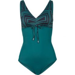 Kostium kąpielowy bonprix ciemnozielono-czarny. Zielone stroje kąpielowe damskie bonprix, bez wzorów. Za 89,99 zł.