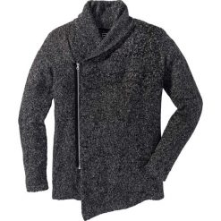 Sweter rozpinany z szalowym kołnierzem bonprix szary melanż. Szare swetry męskie bonprix, s, bez wzorów. Za 149,99 zł.