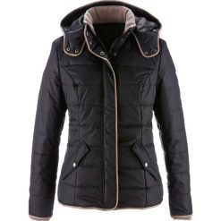 Kurtka pikowana z kontrastową lamówką bonprix czarny. Czarne kurtki damskie bonprix, bez wzorów. Za 69,99 zł.