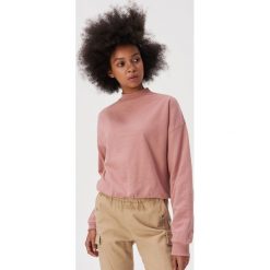 Bawełniana bluza z półgolfem - Różowy. Różowe bluzy damskie Sinsay, s, bez wzorów, z bawełny, bez rękawów, bez kaptura. Za 39,99 zł.