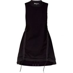 Top Y-3. Czarne bluzki damskie Y-3, w paski, z tkaniny, z okrągłym kołnierzem, bez rękawów. Za 660,00 zł.