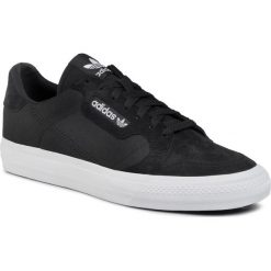 Buty adidas - Continental Vulc FU9471 Cblack/Cblack/Ftwwht. Czarne buty sportowe męskie Adidas, ze skóry, bez zapięcia. W wyprzedaży za 219,00 zł.