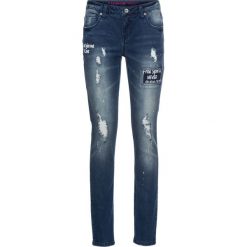 Dżinsy SKINNY bonprix niebieski "stone”. Niebieskie jeansy damskie marki House, z jeansu. Za 129,99 zł.