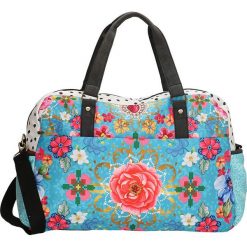 Torebki klasyczne damskie: Torba podróżna „Keziah” w kolorze turkusowym ze wzorem – 51 x 39 x 20,5 cm