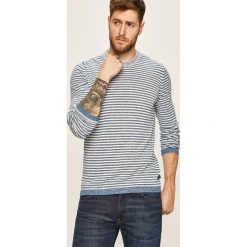 Trussardi Jeans - Sweter. Niebieskie swetry męskie Trussardi Jeans, s, bez wzorów, z bawełny, z okrągłym kołnierzem, bez kaptura. Za 469,90 zł.