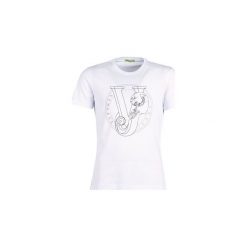 T-shirty z krótkim rękawem Versace Jeans B3GTA76Q-36610. Białe t-shirty męskie Versace Jeans, s, bez wzorów, z jeansu, bez kołnierzyka, krótkie. Za 329,00 zł.