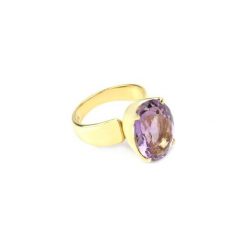 Pierścionek Ametyst Szlif Owalny. Fioletowe pierścionki damskie Brazi druse jewelry, z ametystem, złote. Za 420,00 zł.