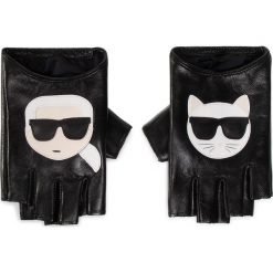 Rękawiczki Damskie KARL LAGERFELD - 201W3612 Black. Czarne rękawiczki damskie KARL LAGERFELD, bez wzorów, ze skóry. Za 489,00 zł.