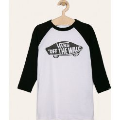 Vans - Longsleeve dziecięcy 129-173 cm. Białe t-shirty chłopięce Vans, z nadrukiem, z bawełny, z długim rękawem. Za 119,90 zł.