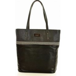 MONNARI Zdobiona torebka shopper bag czarny. Czarne torby damskie na zakupy marki Monnari, ze skóry, na ramię, zdobione. Za 169,00 zł.
