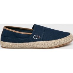 Lacoste - Espadryle. Niebieskie espadryle męskie Lacoste, bez wzorów, z materiału. W wyprzedaży za 259,90 zł.