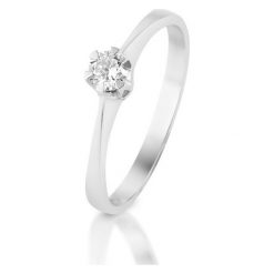 Pierścionek Złoty - złoto 585, Brylant 0,15ct. Żółte pierścionki damskie W.KRUK, z brylantem, złote. Za 2490,00 zł.