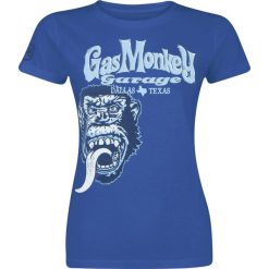 Gas Monkey Garage Tonal Monkey Classic Koszulka damska niebieski. Niebieskie bluzki damskie Gas Monkey Garage, l. Za 74,90 zł.
