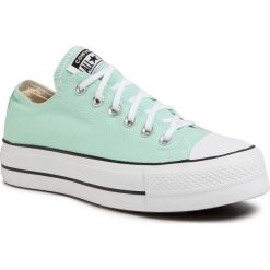 Trampki CONVERSE - Ctas Lift Ox 566758C Ocean Mint/White/Black. Zielone półbuty damskie Converse, bez wzorów, z gumy, bez obcasa, na obcasie, bez zapięcia. W wyprzedaży za 259,00 zł.