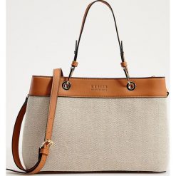 Torebka city bag z lnem - Kremowy. Białe torebki klasyczne damskie Mohito, bez wzorów, bez dodatków. Za 119,99 zł.