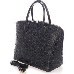 Torebki klasyczne damskie: Skórzana torebka w kolorze czarnym – 34 x 28 x 14 cm