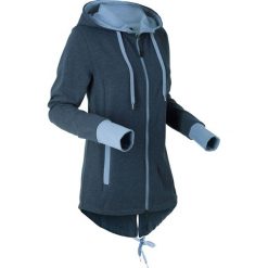 Bluza rozpinana z kapturem bonprix ciemnoniebieski melanż. Niebieskie bluzy damskie bonprix, bez wzorów, bez rękawów, z kapturem. Za 109,99 zł.