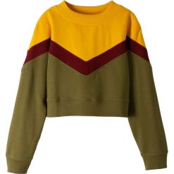 Krótka bluza bonprix żółto-czerwono-zielony. Żółte bluzy dziewczęce bonprix, bez wzorów, z krótkim rękawem, krótkie, bez kaptura. Za 54,99 zł.