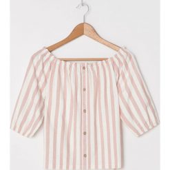 Bluzka off shoulder z bawełny organicznej - Czerwony. Czerwone bluzki damskie House, s, bez wzorów, z bawełny, bez kołnierzyka, bez rękawów. W wyprzedaży za 39,99 zł.