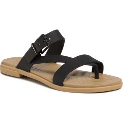 Japonki CROCS - Tulum Toe Post Sandal W 206108 Black/Tan. Czarne klapki damskie Crocs, bez wzorów, z tworzywa sztucznego, bez obcasa, na obcasie. Za 179,00 zł.