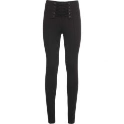 Tregginsy ze sznurowaniem bonprix czarny. Czarne legginsy bonprix. Za 89,99 zł.