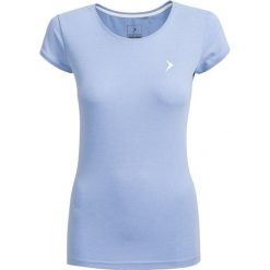 T-shirt damski TSD616 - niebieski melanż - Outhorn. Niebieskie koszulki damskie marki Outhorn, bez wzorów, z bawełny, bez kołnierzyka. W wyprzedaży za 24,99 zł.