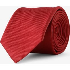 Mc Earl - Krawat jedwabny męski, czerwony. Czerwone krawaty męskie Mc Earl, bez wzorów, z jedwabiu, eleganckie. Za 99,95 zł.