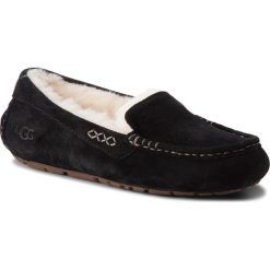 Kapcie UGG - W Ansley 3312 W/Blk. Czarne klapki damskie Ugg, bez wzorów, z wełny, bez obcasa. W wyprzedaży za 369,00 zł.