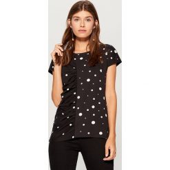 T-shirty damskie: Koszulka w grochy - Czarny