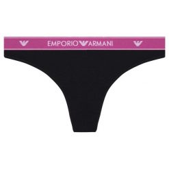Figi brazylijskie Emporio Armani Underwear 162948 9P317 00020. Czarne figi damskie Emporio Armani Underwear, s, bez wzorów, z elastanu. W wyprzedaży za 79,00 zł.