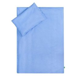 LULANDO Komplet pościeli, niebieski w białe groszki+biały w szare chmurki, 100x135 + 40x60 cm uniwersalny. Szare komplety niemowlęce Lulando, w grochy. Za 132,86 zł.