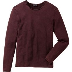 Sweter w delikatne paski, z efektem wytarcia Slim Fit bonprix czerwony. Czerwone paski męskie bonprix, xxl, w paski, bez kołnierzyka, bez kaptura. Za 44,99 zł.