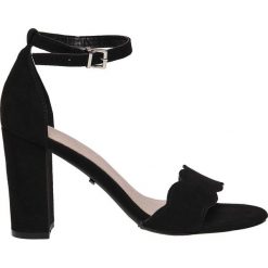 SZPILKI DAMSKIE. Czarne szpilki Top Secret, na co dzień, bez wzorów, z zamszu, eleganckie, z otwartym noskiem, na wysokim obcasie, na szpilce, bez zapięcia. Za 129,99 zł.