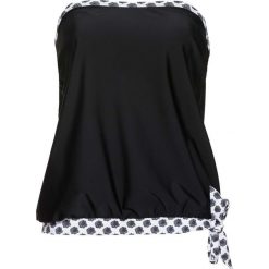 Top plażowy bonprix czarny. Czarne stroje kąpielowe damskie bonprix, w paski, bez kołnierzyka. Za 79,99 zł.