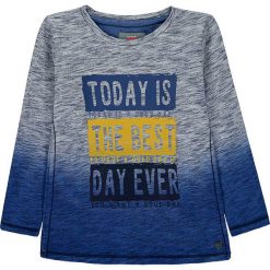 Koszulka w kolorze niebiesko-szarym. Szare t-shirty chłopięce Kanz, z nadrukiem, z bawełny, z długim rękawem. W wyprzedaży za 42,95 zł.