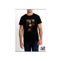 T-shirt : " Mona Lisa z gitarą ". Białe t-shirty męskie Life is art, xxl, z nadrukiem, klasyczne, z klasycznym kołnierzykiem. Za 120,00 zł.
