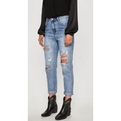 Answear - Jeansy. Niebieskie jeansy damskie ANSWEAR, s, z podwyższonym stanem. W wyprzedaży za 89,90 zł.