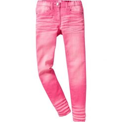 Spodnie SKINNY "used" bonprix różowy flaming. Czerwone rurki dziewczęce bonprix. Za 44,99 zł.