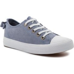 Trampki NYLON RED - WYL6055-1 Blue. Niebieskie półbuty damskie Nylon Red, bez wzorów, z gumy, bez zapięcia. Za 79,99 zł.