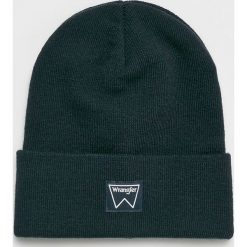 Wrangler - Czapka. Niebieskie czapki męskie Wrangler, na zimę, z dzianiny. W wyprzedaży za 59,90 zł.