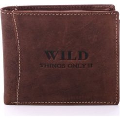 Rasowy portfel męski Wild things mocna skóra. Brązowe portfele męskie marki Wild, ze skóry. Za 69,90 zł.