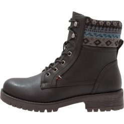 Botki damskie lity: H.I.S Botki sznurowane black