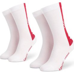 Zestaw 2 par wysokich skarpet damskich LEVI'S - 983033001 White 300. Białe skarpetki damskie Levi's®, bez wzorów, z elastanu. Za 44,99 zł.