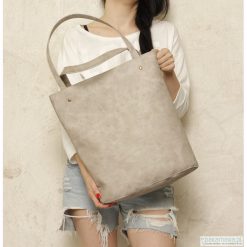 Shopper bag damskie: Shopper XL torba beżowa codzienna