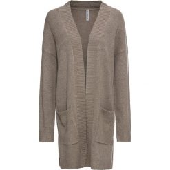 Długi sweter bez zapięcia z rozcięciami po bokach bonprix brunatny. Pomarańczowe swetry damskie bonprix, bez wzorów, z długim rękawem, długie, bez kaptura. Za 69,99 zł.