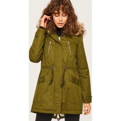 Parka z kapturem - Khaki. Brązowe parki damskie Reserved. Za 299,99 zł.