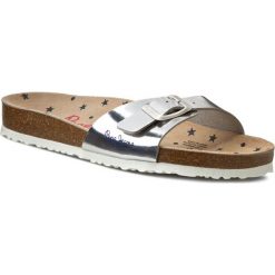 Klapki PEPE JEANS - Bio Stars PGS90064 927 Argent 927. Szare klapki damskie Pepe Jeans, bez wzorów, z jeansu, bez obcasa. W wyprzedaży za 159,00 zł.